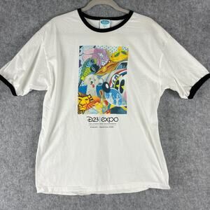 Disney D23 Expo 2009 Shirt Adult Large Ultimate Fan Tim Rogerson Ringer Tee